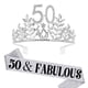 thumbnail image 1 of Banda para el pelo con corona y banda para el 50 cumpleaños para mujer, corona de cumpleaños para decoraciones de fiesta de feliz 50 cumpleaños, 1 of 5