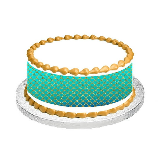 Mermaid Scales Edible Border Cake Decoration Ribbon Cake Wrap