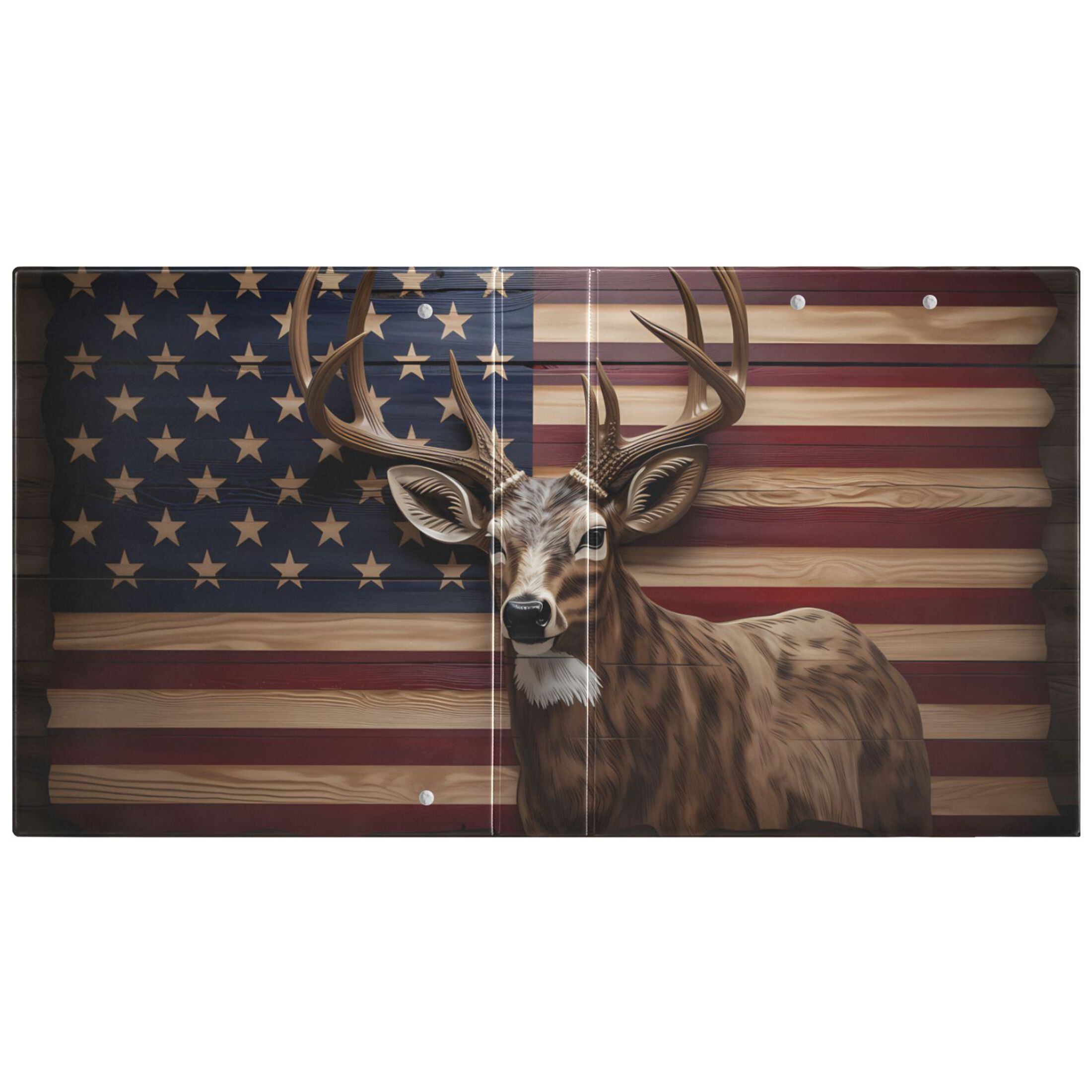American Flag Deer 3 Ring Binders 1.5 inch Hardcover File Folders with Interior Pockets A4 Size Organizer for School Office Hospital