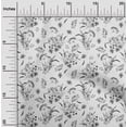 thumbnail image 2 of oneOone Silk Tabby Gray Fabric Florals Sewing Material Print Fabric By The Yard 42 Inch Wide, 2 of 4