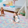 thumbnail image 3 of Ultra Soft Rug for Living Room, 5X8 Fluffy Shag Area Rug for Bedroom, Modern Shaggy Carpets Fuzzy Rug for Teens Dorm Nursery Home Decor Aesthetic, Upgrade Anti-Skid Durable, Rainbow, 3 of 18