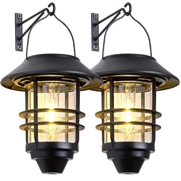 Farol solar Derynome impermeable para colgar o montar en pared, 2 unidades