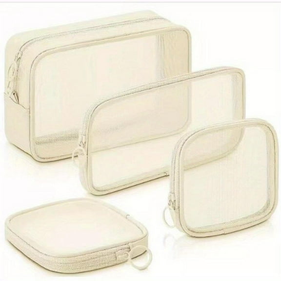 4 Pieces Cosmetic Organizer Bags with Zipper, Portable Makeup Cosmetic Bag, for Purse Travel Daily or Keep Small Items