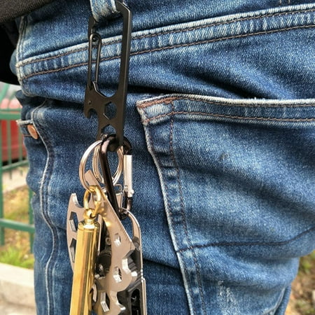 【LNCDIS】Bottle Open Climbing Clasp Screwdriver Multifunction Tools Edc Camping Keychain