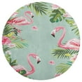 thumbnail image 3 of Flamingo Pattern Washable Round Rug -Circle Area Rugs for Nursery Bedroom, Vintage Non Slip Non Shedding Low Pile Carpet for Living Room Coffee Table Entryway, 3 of 6