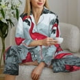 thumbnail image 6 of Kdxio Flamingo On The Jungle Women's Pajama Sets Long Sleeve Button Down Sleepwear Nightwear Soft Pjs Lounge Sets-XX-Large, 6 of 7