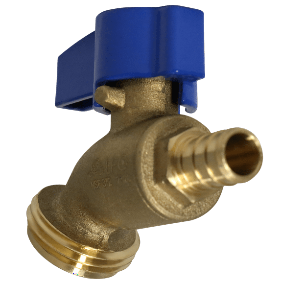 1 Pcs XFITTING 1/2 in Pex x 3/4 in GHT Hose Bibbs, 1/4 in Turn, Pex B Crimp Version, 5-3-1=1XX