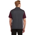 thumbnail image 2 of Sport-Tek Colorblock Micropique Sport Wick Polo-M (Iron Grey/ Maroon), 2 of 6