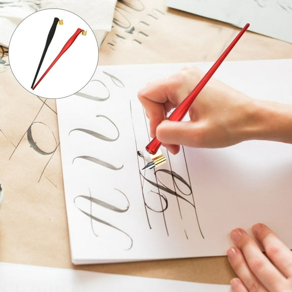 OUNONA  2 Pcs Practice Pen Gift Beginners Fountain Pens Tip Calligraphy Ink Holders Student