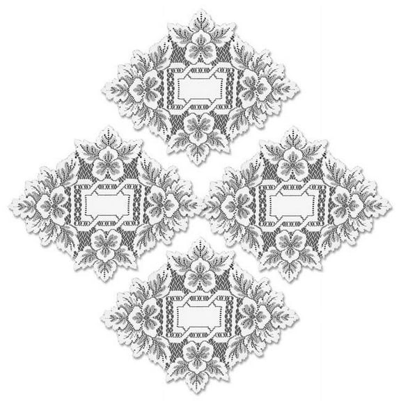12 x 9 in. Heirloom Doily - White - Set of 4
