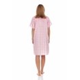 thumbnail image 4 of Dream8teen Women's Snaps Front Closure House Dress Sleeveless Woven Housecoat Duster Lounger Robe 2017 Pink Plaid 3X-Large, 4 of 5