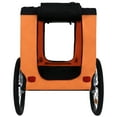 thumbnail image 4 of Dog Bike Trailer with 3 Entrances & Mesh Screen, Pet Cart Bicycle Carrier with Large Air-Filled Tires, Easy Folding Steel Cart Frame with Universal Bicycle Coupler & Flag, Black+Orange, 4 of 9