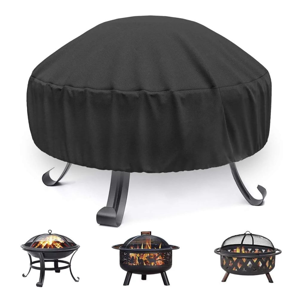 Fire Pit Cover Round for Fire Pit 22 Inch 30 Inch, 420D Heavy Duty