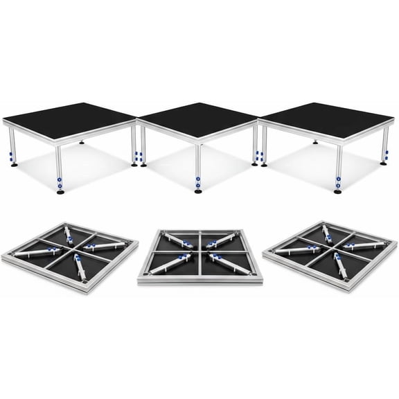 Portable Stage Platforms,4x12FT Large Portable Aluminum Performance Deck,24"-41" Adjustable Height Risers, 1900lbs Capacity Anti-Slip Staging for DJ,Wedding, Concert, Stage Platform Set