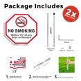 thumbnail image 3 of No Smoking Within 75' Of Any Door or Window (2 Pack) 10 inch X 10 inch Octagon Aluminum Metal Signs with Aluminum Mounting Stakes Weather Resistant UV Protected for Workplace Private, 3 of 8