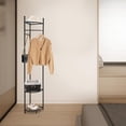 thumbnail image 2 of Metal Corner Clothes Rack, Gold Garment Rack Hall Tree, Freestanding Garment, 2 of 16