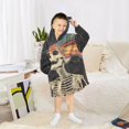 thumbnail image 6 of FORMRS Wearable Blanket Hoodie with Sleeves for Kids Cozy Flannel Sweatshirt, Black Skeleton, 6 of 7