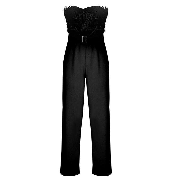 Womens Jumpsuit Clearance Casual Leisure Slimming Bib Pants Coverall  Bodysuit Ruffled Onepiece Leotard Black Cargo Pants Athartle Bodysuit,Pink,Xl  