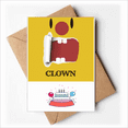 thumbnail image 1 of Funny Yellow Clown Emotion Laugh Happy Birthday Greeting Cards Envelopes Blank, 1 of 3
