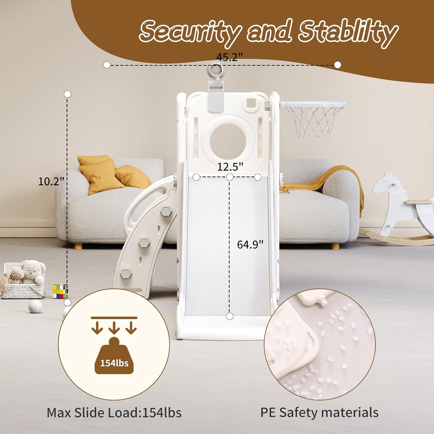 Heyday 6 in 1 Toddler Slide,Climbing Slide for Kids Baby Slide Toy for Toddlers Aged 13  (图4)