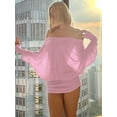 thumbnail image 6 of Women's Solid Off The Shoulder Sheer Ruched Dress, Fashion Casual Long Sleeve Mini Dress for Party Club Holiday, Women Dress for Spring & Fall, 6 of 10