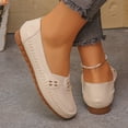 thumbnail image 4 of Loafers for Women Comfortable Hollow out Slip on Business Work Flat Shoes Breathable Casual Penny Driving Moccasins Beige Size 8.5, 4 of 6