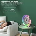 thumbnail image 5 of Ventilador Portátil USB Recargable, Ventilador LED 7 Colores, Ventilador Eléctrico Ajustable A 180°, Ventiladores Camping, Mini Ventilador Escritorio 3 Velocidades, Color Verde, 5 of 5