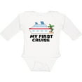 thumbnail image 3 of Inktastic My First Cruise with Cruise Ship and Palm Trees Boys or Girls Long Sleeve Baby Bodysuit, 3 of 5