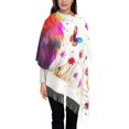thumbnail image 3 of Honeii Watercolor Butterfly Guinea Pig Print Scarf Oversized Scarf Tassel Fall Winter Thick Scarf Warm Shawl Women,Women's Scarves & Wraps, 3 of 8