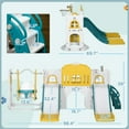 thumbnail image 5 of Canddidliike 8 in 1 Kids Slide and Swing Set with 2 Slides, Baby Slide for Ages 1-3 with Basketball Hoop, Climber, Aisle, Steering Wheel, Storage Space, Telescope, Indoor Playground, Yellow, 5 of 7