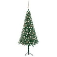 thumbnail image 4 of vidaXL Corner Artificial Christmas Tree LEDs&Ball Set White 59.1" PVC, 3077958, 4 of 24