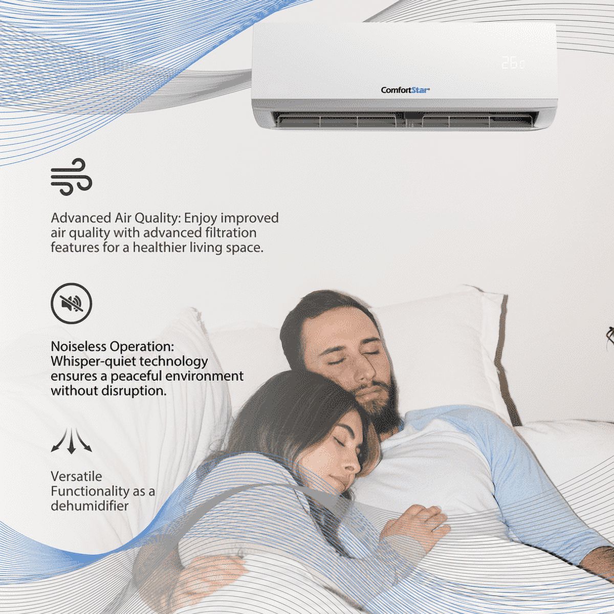 Comfort Star 18000 BTU 750 Sq Ft Mini-Split Air Conditioner & Heat Comfort Star 18000 BTU 750 Sq Ft Mini-Split Air Conditioner & Heat