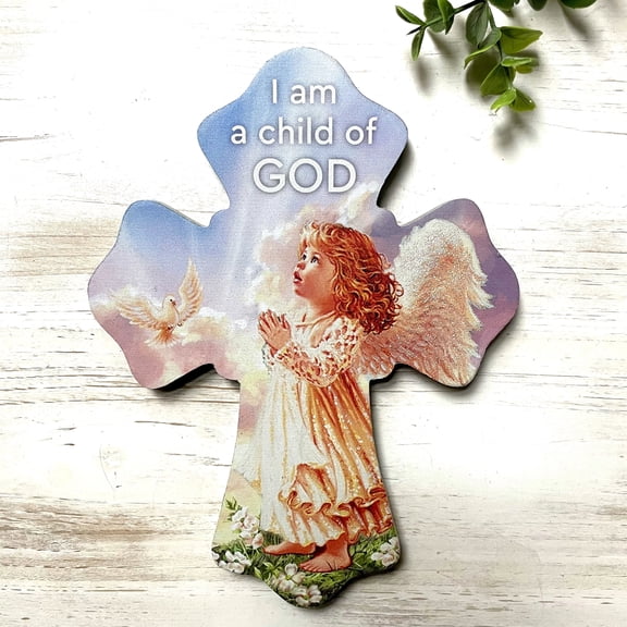 Crafted Creations "I Am a Child of God" Wooden Religious Wall Cross - 8"