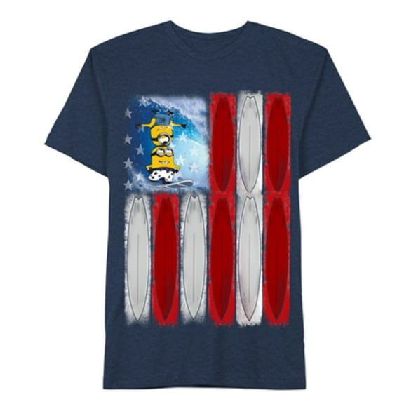 Despicable Me Boys Minion Shirt Patriotic Blue US Flag T-Shirt 4