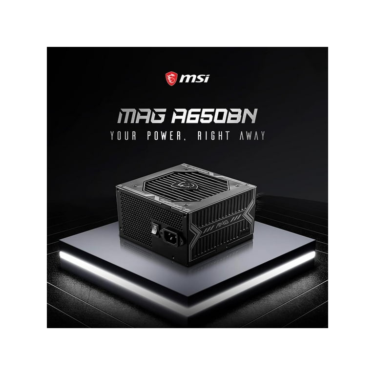MSI MAG A650BN 650W ATX 80 PLUS BRONZE Certified Active PFC Power Supply 