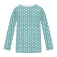 thumbnail image 4 of zbxnLI Long Sleeve Shirts for Women Polka Dot Graphic T-Shirts Casual Loose Basic Crewneck Tee Tunic Tops, 4 of 5