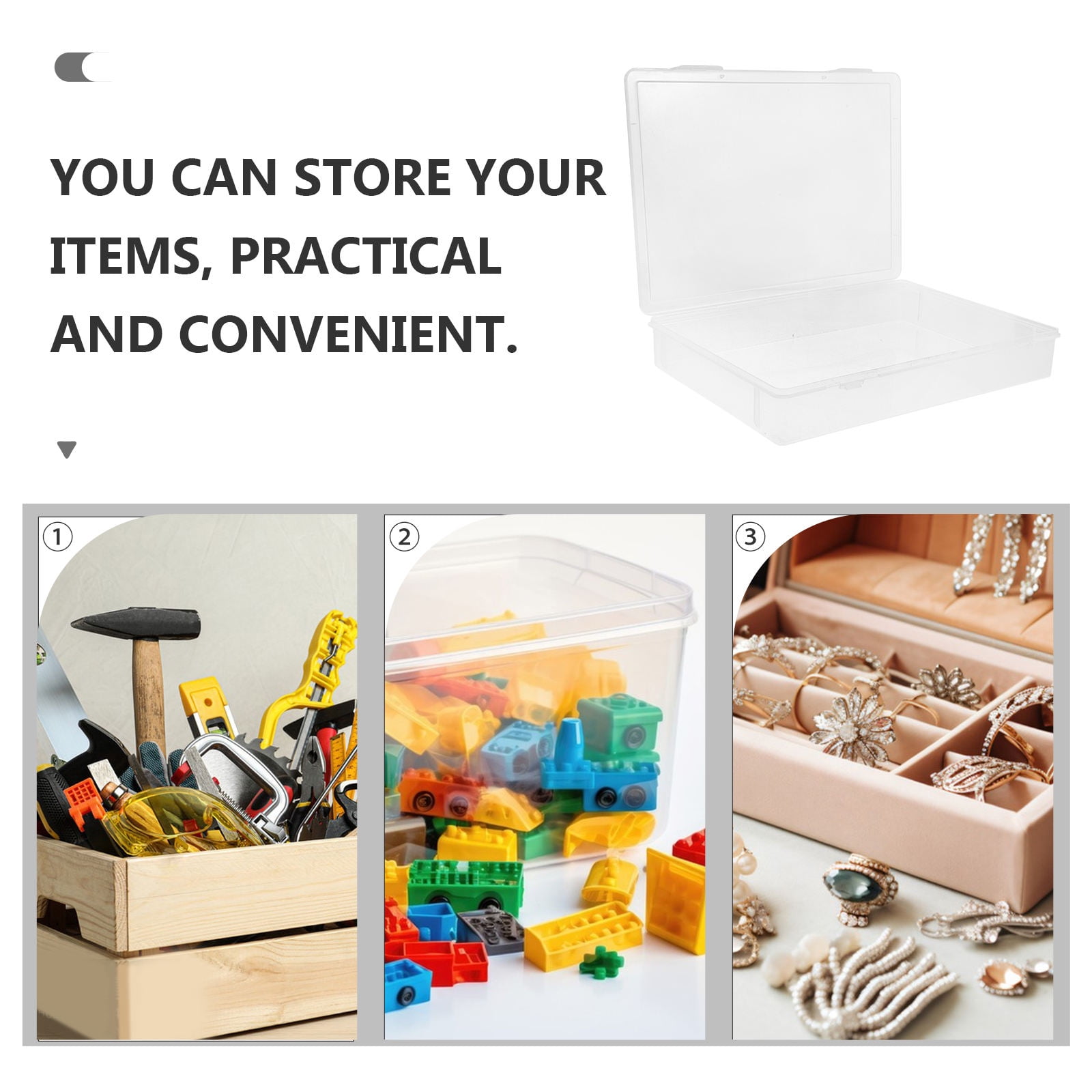 UPOUART 6Pcs Stackable Clear Plastic Organizers for Beads Jewelry and Craft Storage