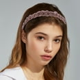 thumbnail image 3 of Unique Bargains 1 Pc Beaded Hair Hoop Headband Hairband for Women Purple 0.43 Inch Wide, 3 of 7