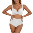 thumbnail image 2 of Bikini Set for Women Three Piece Swimsuit with Cover Up Skirt High Waisted Bottom Tummy Control Swimwear Beach Vacation Outfit, 2 of 6