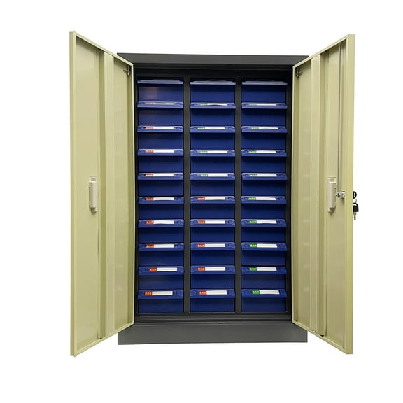 30 Large Drawers Parts Cabinet Bolt Bins Cabinet Nuts and Bolts Screw Organizer with Doors and Lock