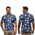 thumbnail image 3 of Aplkyhs Blue Matching Couple Golf Shirts Quarter Zip Mens Hawaiian Shirt Lapel Design Breathable Fabric Soft and Comfortable Polyester Shirts for Men for Casual Wear, 3 of 6
