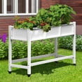 thumbnail image 5 of DWVO Raised Garden Bed with Planter Box with Legs & Lockable Wheels, Elevated Wooden Planter Box Stand for Backyard, Patio, Balcony, 400lb Capacity - White, 5 of 8
