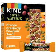KIND Seeds Fruit & Nuts Snack Bar, Orange Cranberry Pumpkin Seed, 1.4 OZ, 6 Count
