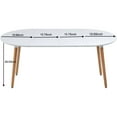 thumbnail image 4 of Tcbosik 39.3"-70.8" Expendable Dining Table for 6-8 Person, Oval Kitchen Table for Living Room, Space Saving, Matte White & Natural, 4 of 7