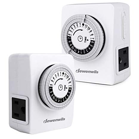DEWENWILS 24 Hour Indoor Outlet Timer, Mechanical Light Timer with 2