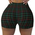 thumbnail image 2 of Lsque Buffalo Plaid Dark Green Pattern High Waisted Biker Shorts for Women-Tummy Control Fitness Athletic Workout Running Yoga Gym Shorts,Moisture-Wicking-Small, 2 of 9