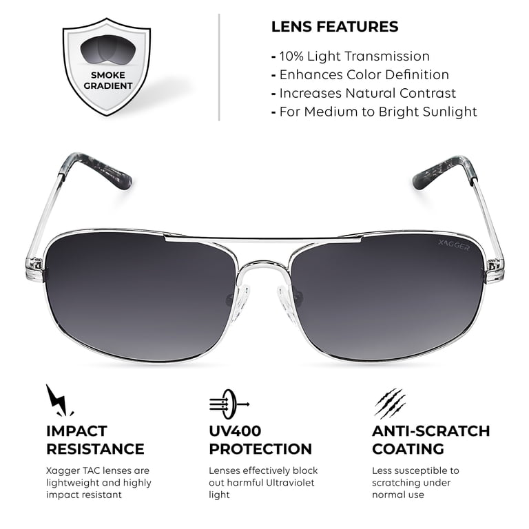 Xagger Polarized Oval Aviator Sunglasses for Men Pilot Metal  display picture 2