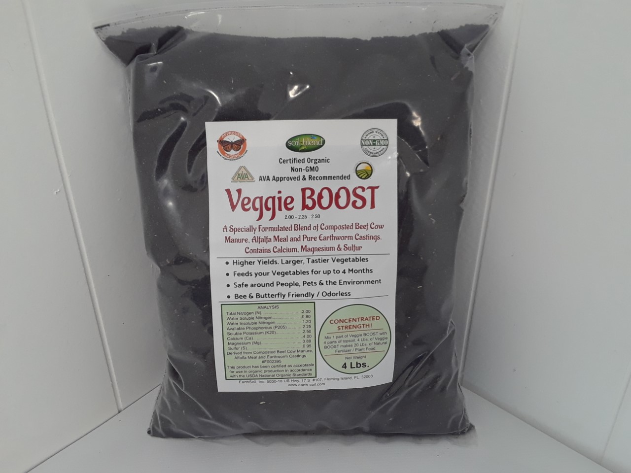 Veggie Boost Compost Blend Organic Vegetable Fertilizer with Worm Castings. 2-2.25-2.5.... by EarthSoil, Inc.