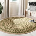 thumbnail image 4 of SAFAVIEH Natural Fiber Zoolander Geometric Jute Area Rug, Green/Natural, 8' x 8' Round, 4 of 5