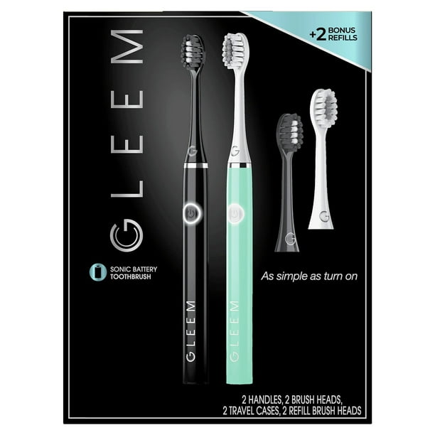 Gleem Electric Toothbrush, Battery Powered, Soft Bristles, Black